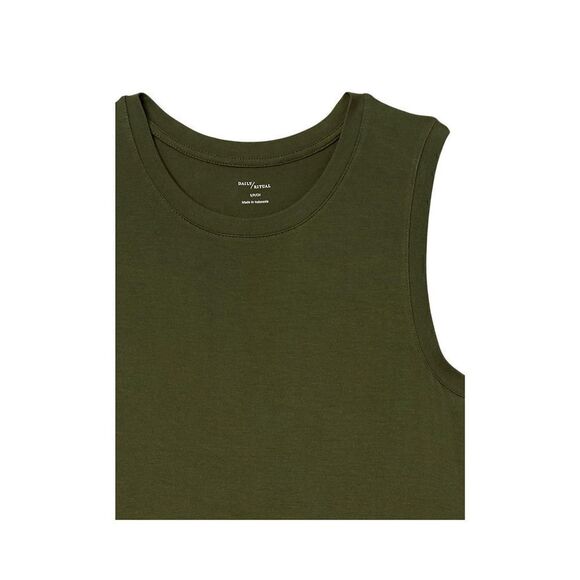 Daily Ritual Women's Jersey Muscle Swing Dress Forest Green XS NWT - Picture 4 of 5